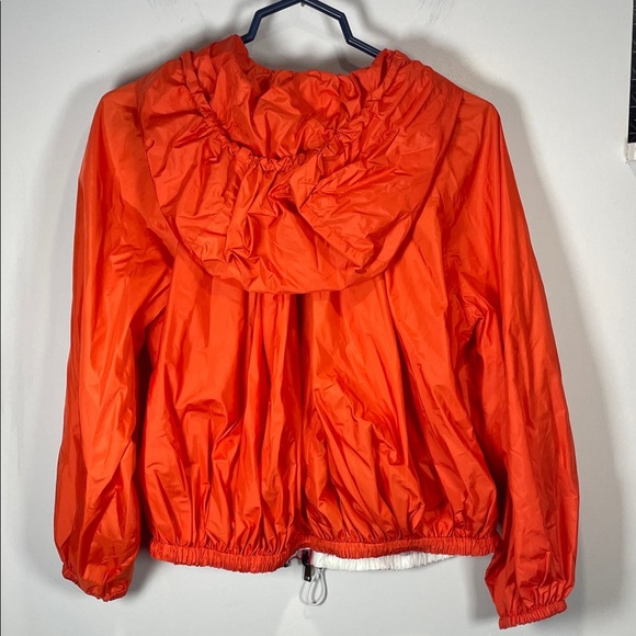 Bright Orange Hooded Women's Windbreaker Jacket - Picture 8 of 13
